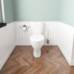 Унитаз-компакт Santeri Воротынский с косым выпуском с сиденьем пластик белый (1.P401.7.S00.00B.F) - фото 2