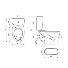Унитаз-компакт Santeri Воротынский с косым выпуском с сиденьем пластик белый (1.P401.7.S00.00B.F) - фото 4
