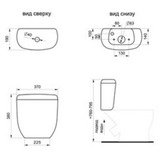 Унитаз-компакт Santeri Воротынский с косым выпуском с сиденьем пластик белый (1.P401.7.S00.00B.F) - фото 3