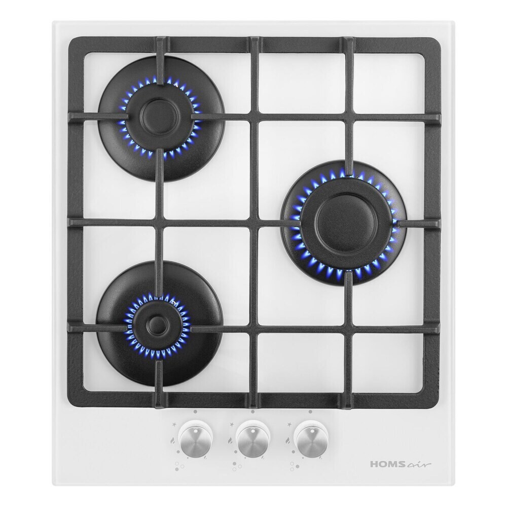 Изображение товара Варочная панель газовая HomSair HGG433WH 3 конфорки белая Изображение товара Варочная панель газовая HomSair HGG433WH 3 конфорки белая