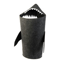 Корзина для хранения игрушек Funny Акула 310х260х750 мм складная темно-серая - фото 2