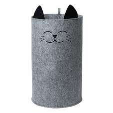 Корзина для хранения игрушек Funny Котик 300х300х480 мм складная светло-серая