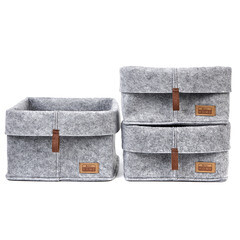 Органайзер для хранения Elegance складной набор 3 штуки светло-серый - фото 5