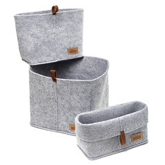 Органайзер для хранения Elegance складной набор 3 штуки светло-серый - фото 3