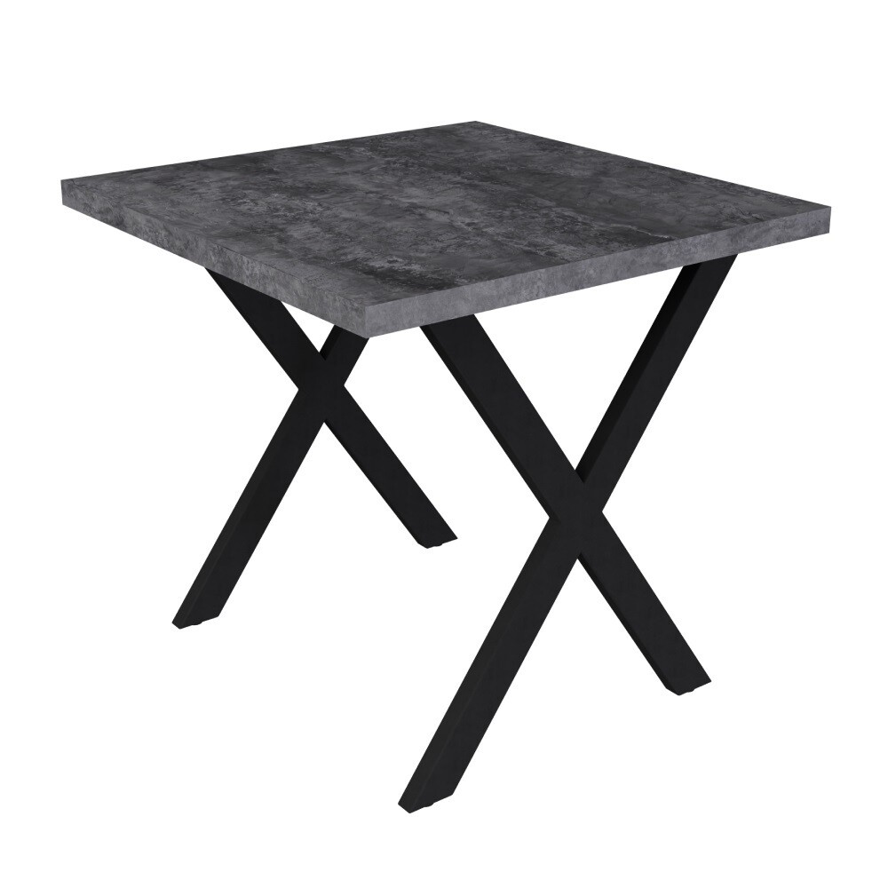 Стол кухонный квадратный 0,8х0,8 м бетон темный 9632 (53962)