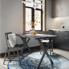 Стол кухонный прямоугольный 1,2х0,6 м бетон темный 9632 (53855) - фото 3