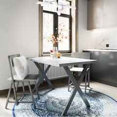 Стол кухонный прямоугольный 1,2х0,8 м бетон светлый 9631 (53851) - фото 4