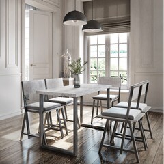 Стол кухонный прямоугольный 1,2х0,6 м бетон светлый 9631 (53848) - фото 3