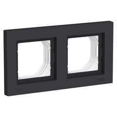 Рамка Systeme Electric AtlasDesign Aqua двухместная карбон (ATN441002) - фото 4