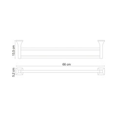 Полотенцедержатель WasserKraft Wern K-2500 660 мм двойной на шуруп металл хром (K-2540) - фото 2