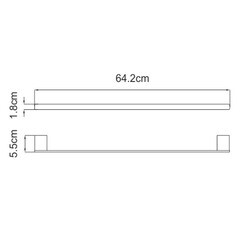 Полотенцедержатель WasserKraft Sauer K-7900 642 мм на шуруп металл золото глянцевое (K-7930) - фото 3