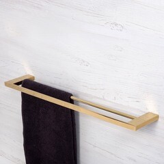 Полотенцедержатель WasserKraft Sauer K-7900 642 мм двойной на шуруп металл золото глянцевое (K-7940) - фото 3