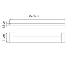Полотенцедержатель WasserKraft Sauer K-7900 642 мм двойной на шуруп металл золото глянцевое (K-7940) - фото 2