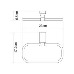Полотенцедержатель кольцо WasserKraft Lopau K-6000 d230 мм на шуруп металл хром (K-6060) - фото 3