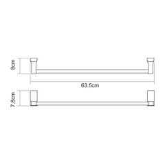 Полотенцедержатель WasserKraft Lopau K-6000 635 мм на шуруп металл хром (K-6030) - фото 2