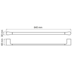 Полотенцедержатель WasserKraft Elbe K-7200 640 мм на шуруп металл черный (K-7230) - фото 2