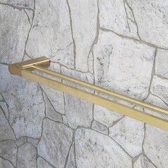 Полотенцедержатель WasserKraft Aisch K-5900 640 мм двойной на шуруп металл золото матовое (K-5940) - фото 4