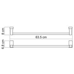 Полотенцедержатель WasserKraft Leine K-5000 635 мм на шуруп металл хром (K-5030) - фото 2