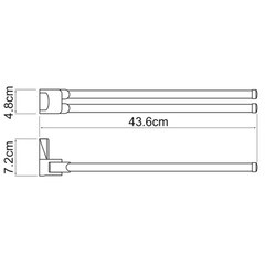 Полотенцедержатель WasserKraft Leine K-5000 430 мм двойной поворотный на шуруп металл хром (K-5031) - фото 3