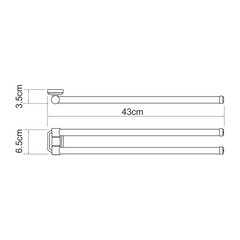 Полотенцедержатель WasserKraft Oder K-3000 430 мм двойной поворотный на шуруп металл хром (K-3031) - фото 2