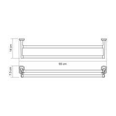 Полотенцедержатель WasserKraft Oder K-3000 650 мм двойной на шуруп металл хром (K-3040) - фото 2