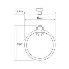 Полотенцедержатель кольцо WasserKraft Oder K-3000 d170 мм на шуруп металл хром (K-3060) - фото 2