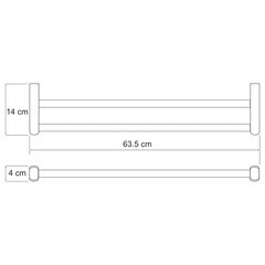 Полотенцедержатель WasserKraft Berkel K-6800 635 мм двойной на шуруп металл хром (K-6840) - фото 3