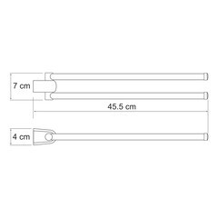 Полотенцедержатель WasserKraft Berkel K-6800 455 мм двойной поворотный на шуруп металл хром (K-6831) - фото 3