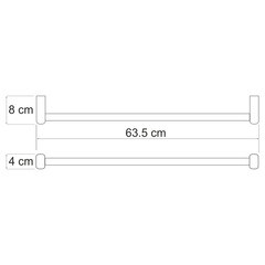 Полотенцедержатель WasserKraft Berkel K-6800 635 мм на шуруп металл хром (K-6830) - фото 2