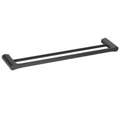 Изображение товара Полотенцедержатель WasserKraft Elbe K-7200 640 мм двойной на шуруп металл черный (K-7240)