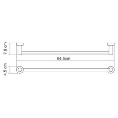 Полотенцедержатель WasserKraft Donau K-9400 650 мм на шуруп металл хром (K-9430) - фото 3