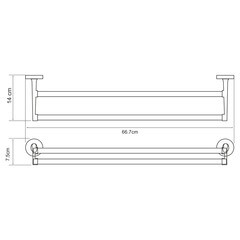 Полотенцедержатель WasserKraft Rhein K-6200 667 мм двойной на шуруп металл хром (K-6240) - фото 3