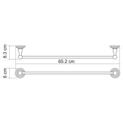 Полотенцедержатель WasserKraft Ammer K-7000 650 мм на шуруп металл никель (K-7030) - фото 2