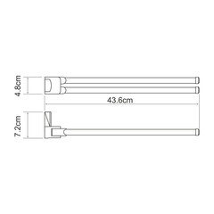 Полотенцедержатель WasserKraft Exter K-5200 430 мм двойной поворотный на шуруп металл светлая бронза (K-5231) - фото 2