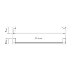 Полотенцедержатель WasserKraft Exter K-5200 635 мм на шуруп металл светлая бронза (K-5230) - фото 2