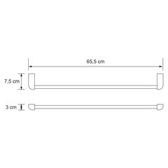 Полотенцедержатель WasserKraft Kammel K-8300 655 мм на шуруп металл хром (K-8330) - фото 3