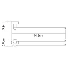 Полотенцедержатель WasserKraft Isen K-4000 445 мм двойной поворотный на шуруп металл хром (K-4031) - фото 2