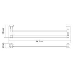 Полотенцедержатель WasserKraft Isen K-4000 663 мм двойной на шуруп металл хром (K-4040) - фото 3