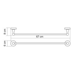 Полотенцедержатель WasserKraft Diemel K-2200 670 мм на шуруп металл хром (K-2230) - фото 3