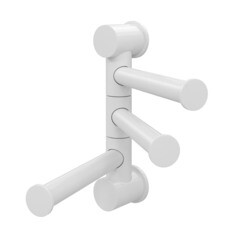 Полотенцедержатель WasserKraft Kammel K-8300 White 120 мм тройной поворотный на шуруп металл белый (K-1053W) - фото 1