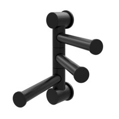 Полотенцедержатель WasserKraft Elbe K-7200 120 мм тройной поворотный на шуруп металл черный (K-1053B) - фото 1