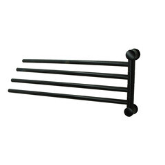 Изображение товара Полотенцедержатель WasserKraft Elbe K-7200 405 мм четверной поворотный на шуруп металл черный (K-1034B)