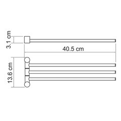 Полотенцедержатель WasserKraft Exter K-5200 430 мм тройной поворотный на шуруп металл светлая бронза (K-1533) - фото 3