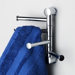 Полотенцедержатель WasserKraft 120 мм четверной поворотный на шуруп металл хром (K-1054) - фото 2