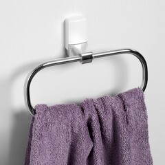 Полотенцедержатель кольцо WasserKraft Leine K-5000 White d230 мм на шуруп пластик/металл хром (K-5060W) - фото 2