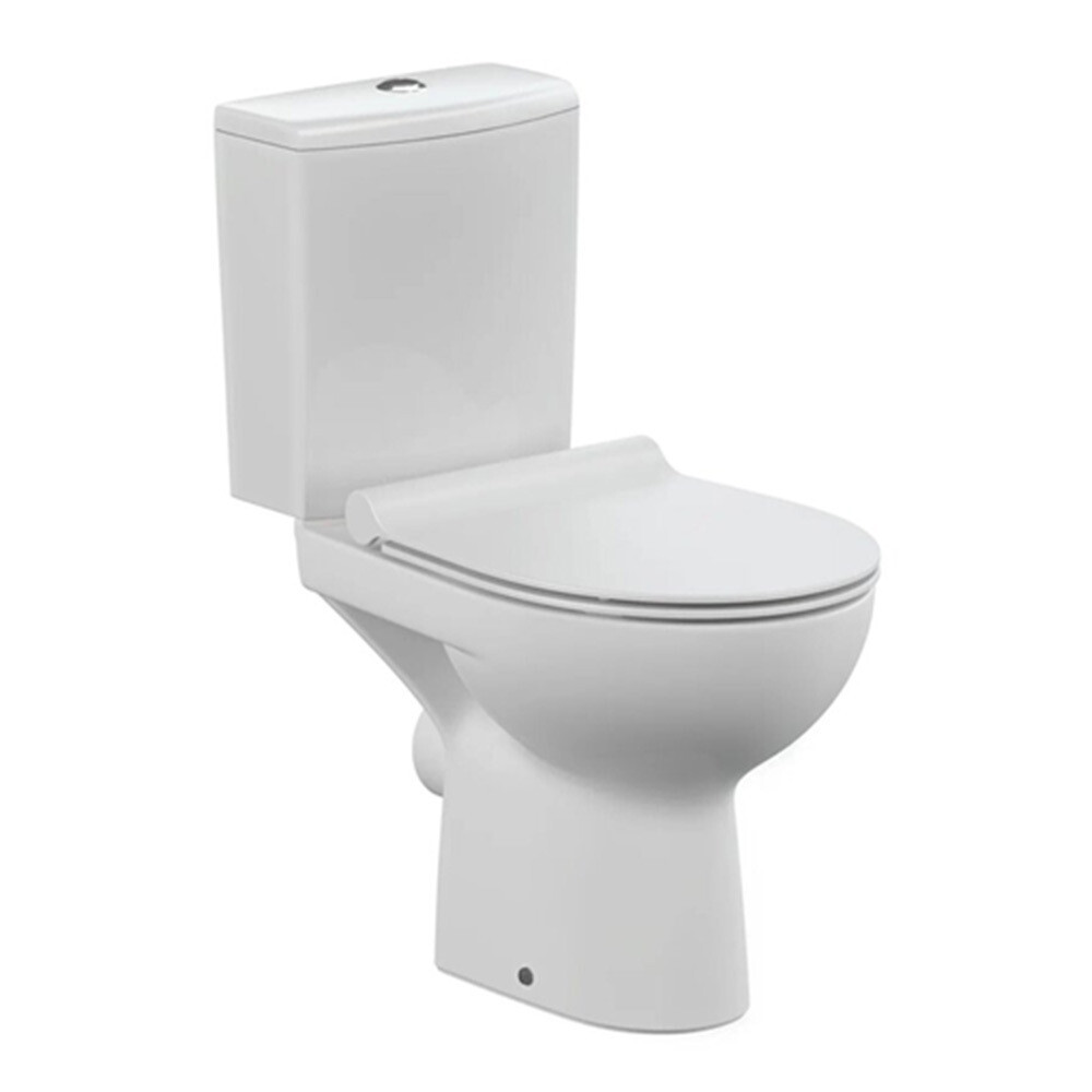 Изображение товара Безободковый напольный унитаз Cersanit Nature Clean On с горизонтальным выпуском и сиденьем