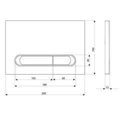 Клавиша смыва для инсталляций Cersanit Estetica белая/хром (64111) - фото 2