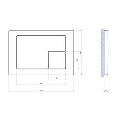Клавиша смыва для инсталляций Cersanit Corner белая (64077) - фото 3