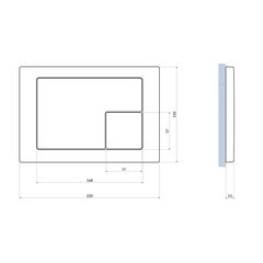 Клавиша смыва для инсталляций Cersanit Corner хром матовый (64107) - фото 4