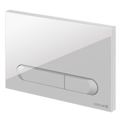 Клавиша смыва для инсталляций Cersanit Estetica белая/хром (64111) - фото 4